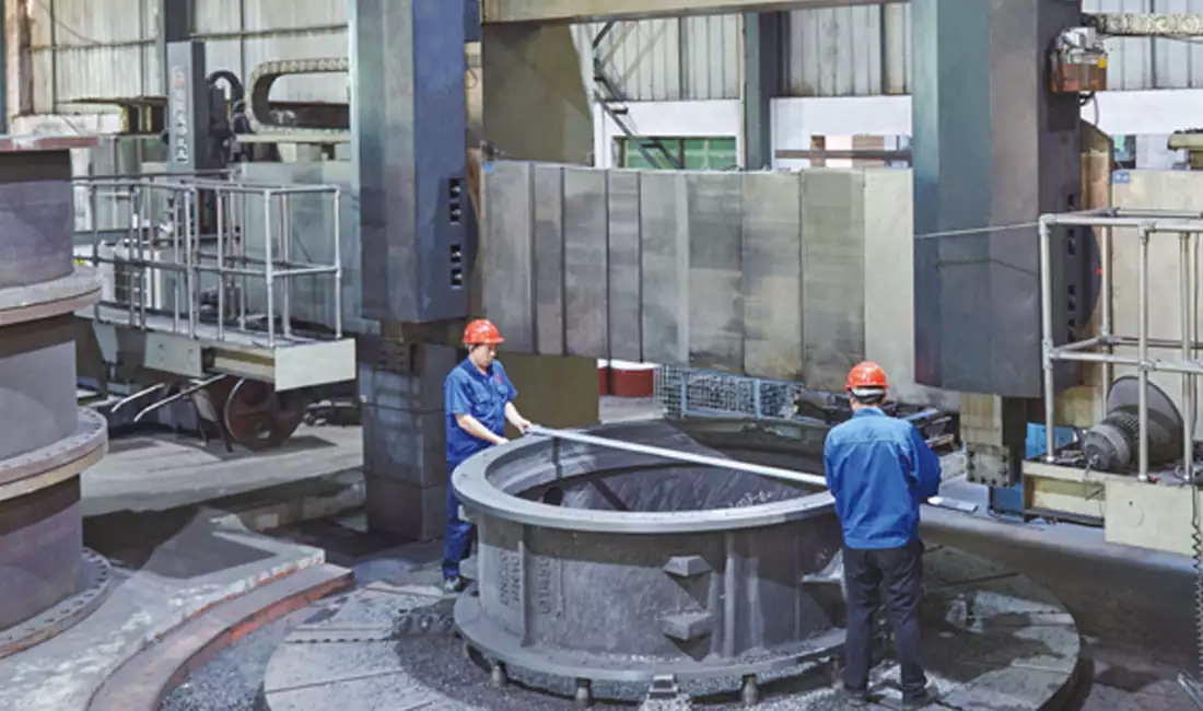 Panoramic view of workshop and inspection stations