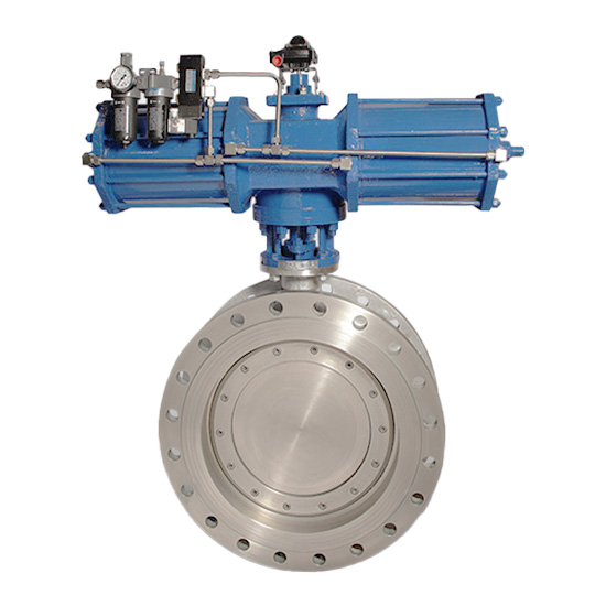 Тройной эксцентриковый цельнометаллический поворотный затвор с жестким уплотнением